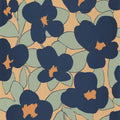 Flower Power Bleu Marine Iconic Wallpaper by Casadeco