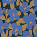 Flower Power Bleu Indigo Iconic Wallpaper by Casadeco