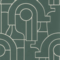 Arty Vert Tennis Iconic Wallpaper by Casadeco