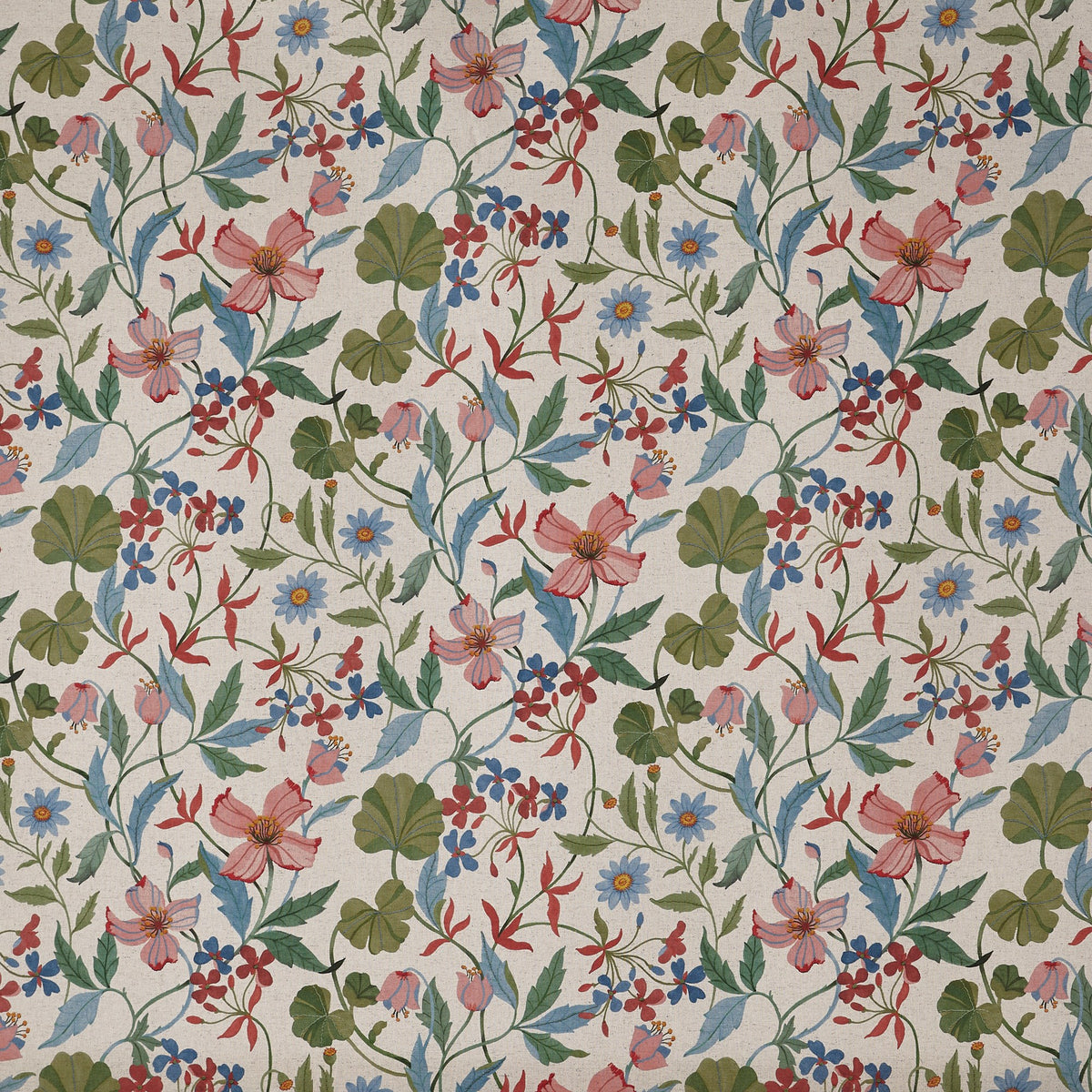 8852/348 Hibiscus Summer Cottage Charm Fabric by Prestigious Textiles