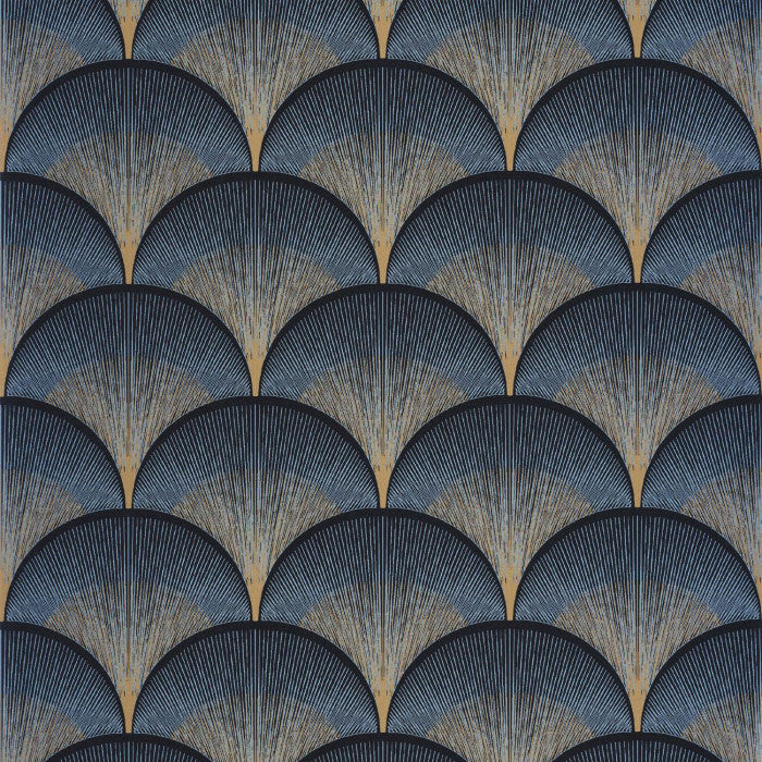 88666404 Broadway Twenties Bleu Orage Wallpaper by Casadeco