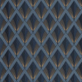Chrysler Twenties Bleu Orage Wallpaper by Casadeco