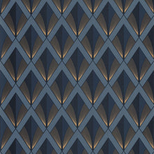 88676414 Chrysler Twenties Bleu Orage Wallpaper by Casadeco