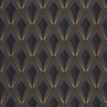 Chrysler Twenties Noir Reglisse Wallpaper by Casadeco