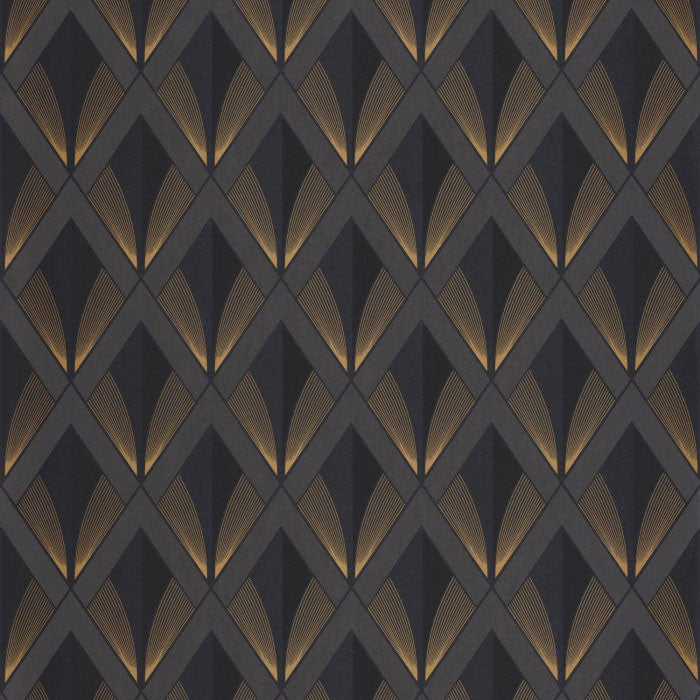 88679505 Chrysler Twenties Noir Reglisse Wallpaper by Casadeco