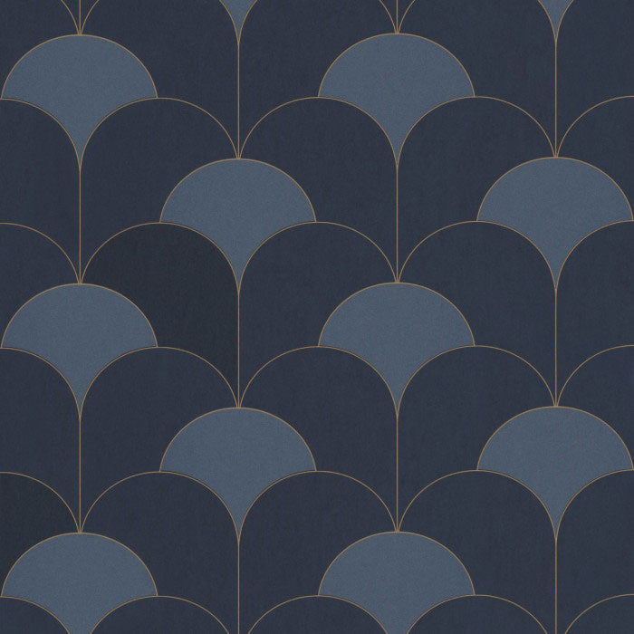 88686406 Theatre Twenties Bleu Orage Wallpaper by Casadeco