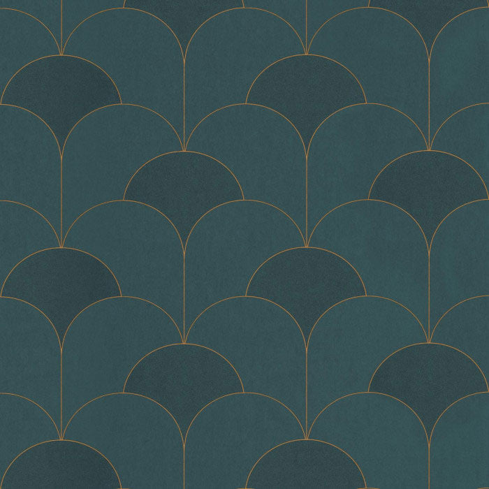 88687525 Theatre Twenties Vert Canopee Wallpaper by Casadeco