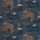 Niwa Kyoto Bleu Encre Wallpaper by Casadeco