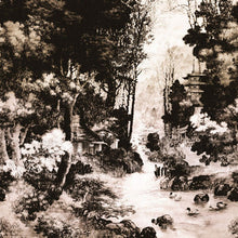 Pavillon D'Or Kyoto Sepia Wall Panel Wallpaper by Casadeco