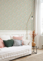 FLOM89216212 Pansy Flower Market Wallpaper by Casadeco