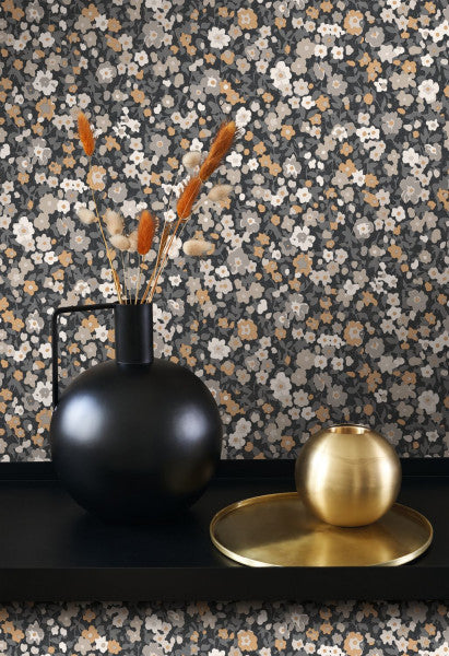 FLOM89219509 Pansy Flower Market Wallpaper by Casadeco