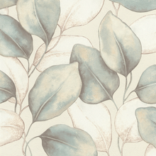 659863 Opulenza Leaf Blue Wallpaper by Rasch