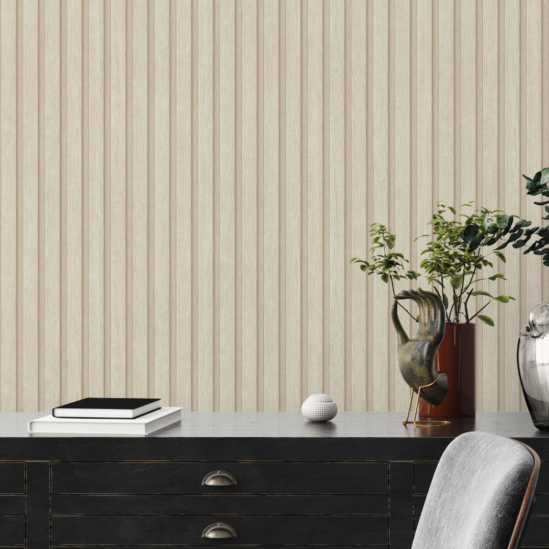 39109-6 Wood Slats Cream Wallpaper by AS Creation