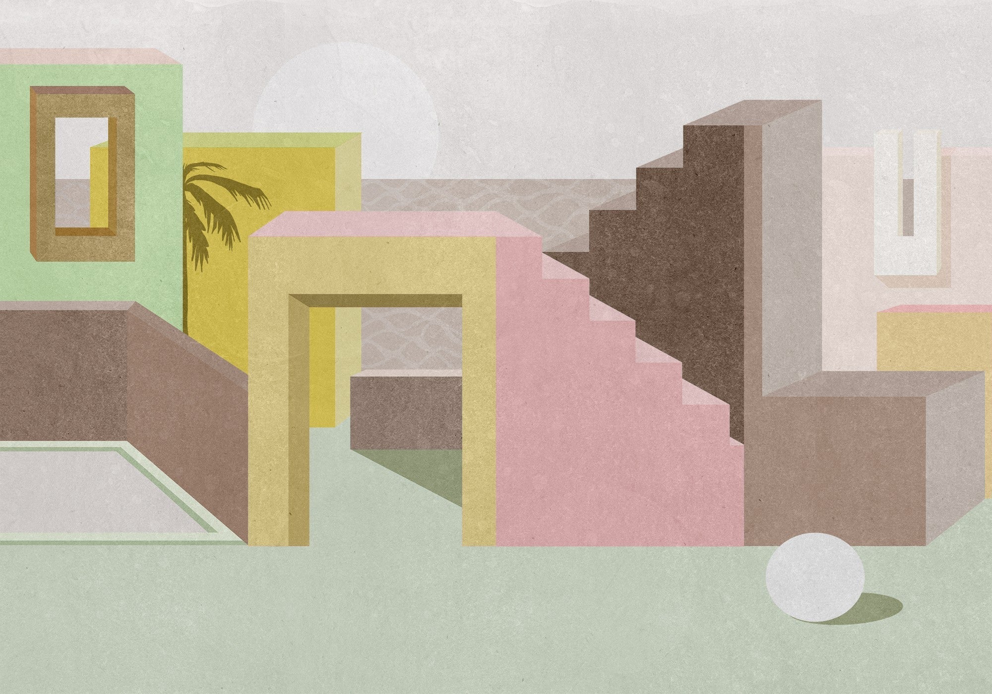 9000012 La Muralla Lime Random Archist Mural by Coordonné