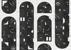 9000021 Rostros Black Random Archist Mural by Coordonné