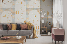 9000025 Rostros Gold Random Archist Mural by Coordonné