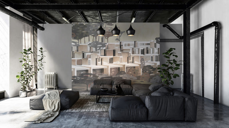 9000031 La Maqueta Sunset (450 × 280 cm) Random Archist Mural by Coordonné