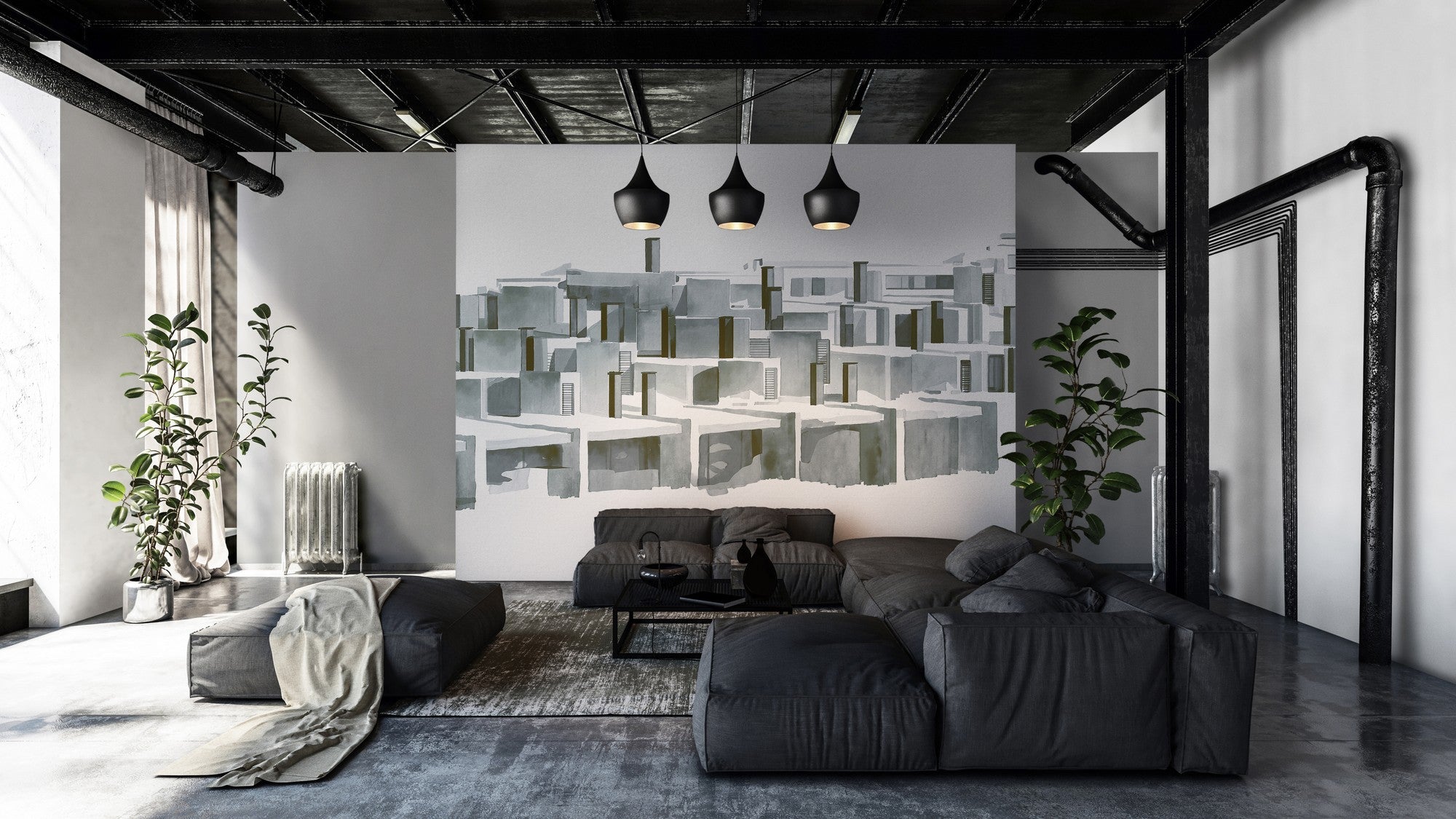 9000033 La Maqueta Off (450 × 280 cm) Random Archist Mural by Coordonné