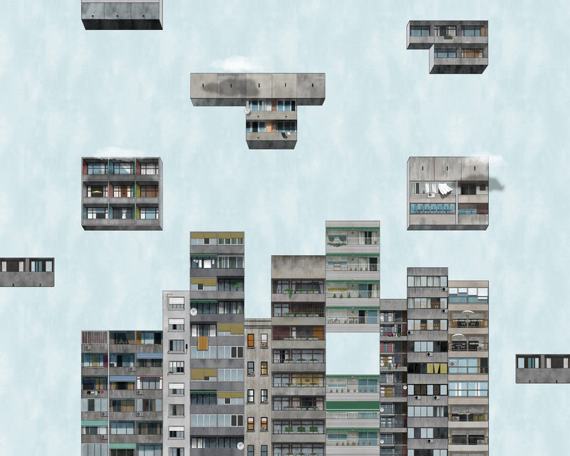 9000040 Tetris Sunrise (350 × 280 cm) Random Archist Mural by Coordonné