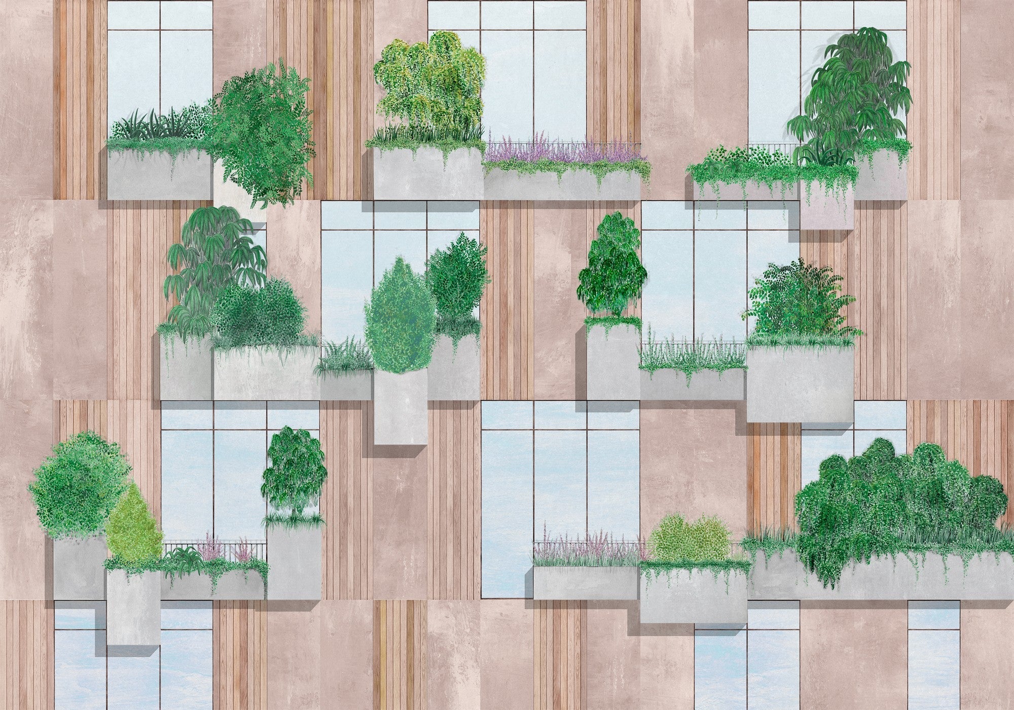 9000063 Vertical Forest Nude Random Archist Mural by Coordonné