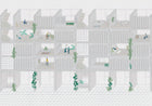9000072 Campus Grey Random Archist Mural by Coordonné