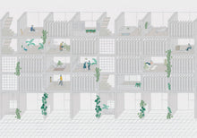 9000072 Campus Grey Random Archist Mural by Coordonné