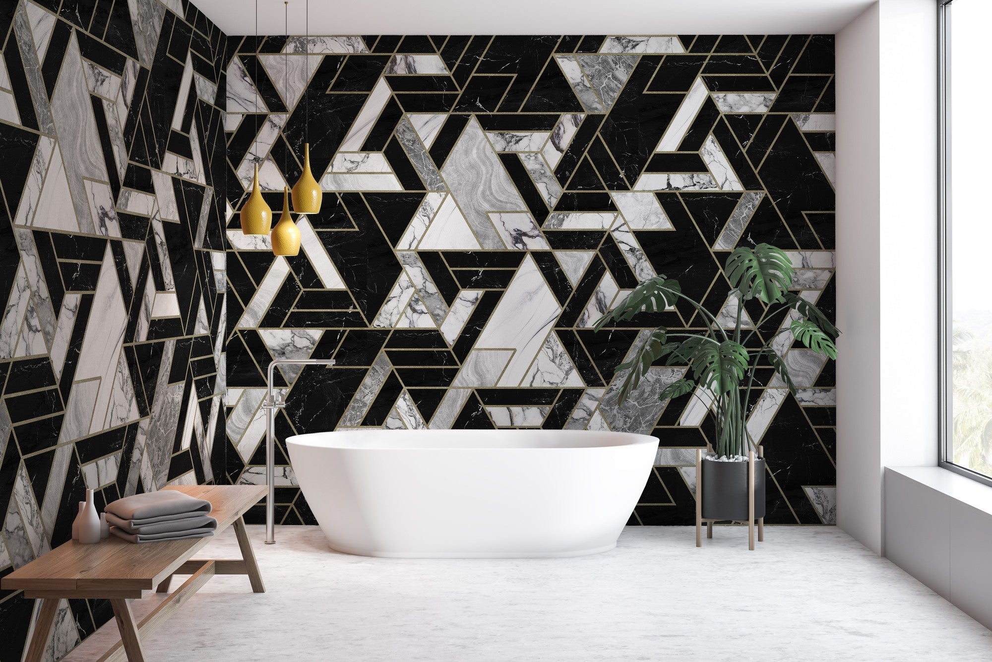 9000091 Malla Marquina (450 × 280 cm) Random Archist Mural by Coordonné