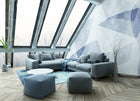 9000204 Shapes Blue Random Archist Mural by Coordonné
