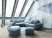 9000204 Shapes Blue Random Archist Mural by Coordonné