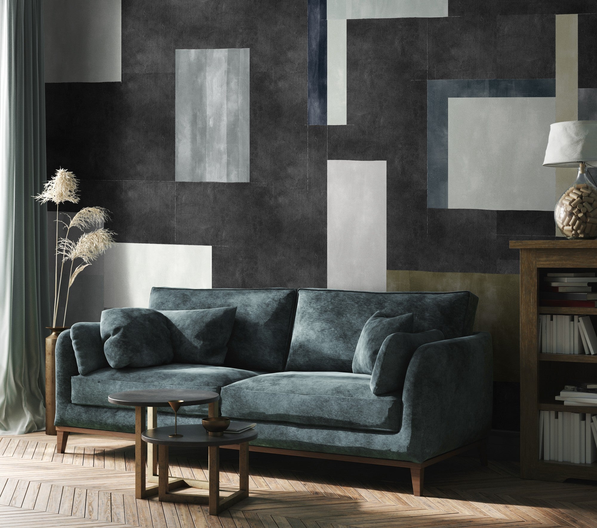 9000503 Color Study Black (450 × 280 cm) Random Archist Mural by Coordonné