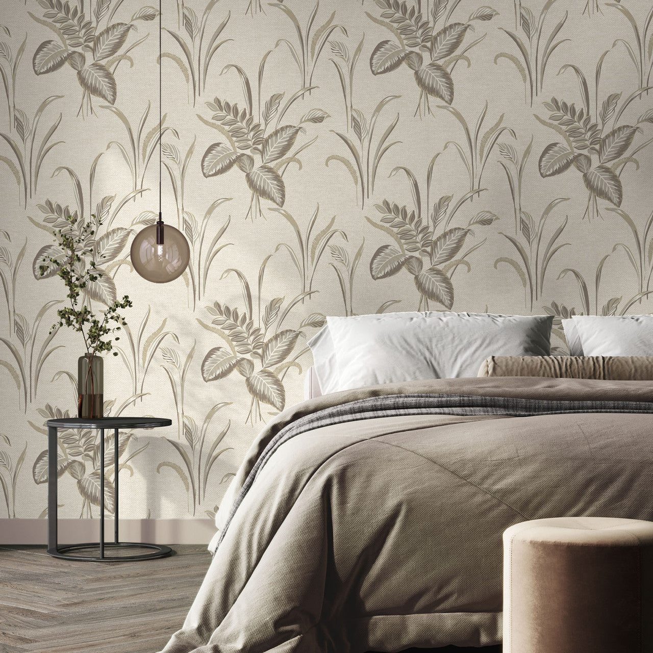 GB 9009 Palma Leaf Mocha and Champange Wallpaper By Belgravia Zambaiti Parati