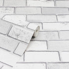 902009 Diamond White Brick Wallpaper By Arthouse