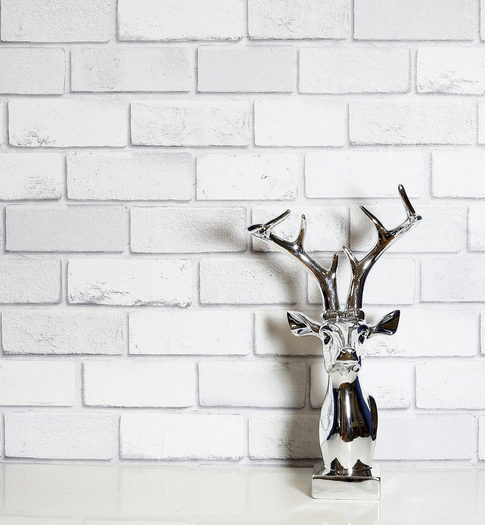 902009 Diamond White Brick Wallpaper By Arthouse