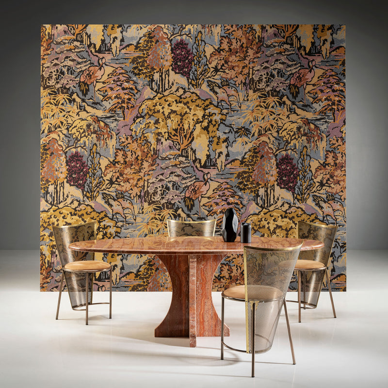 90517A Riverbank Autumn Gold Les Tapisseries Wallpaper by Arte