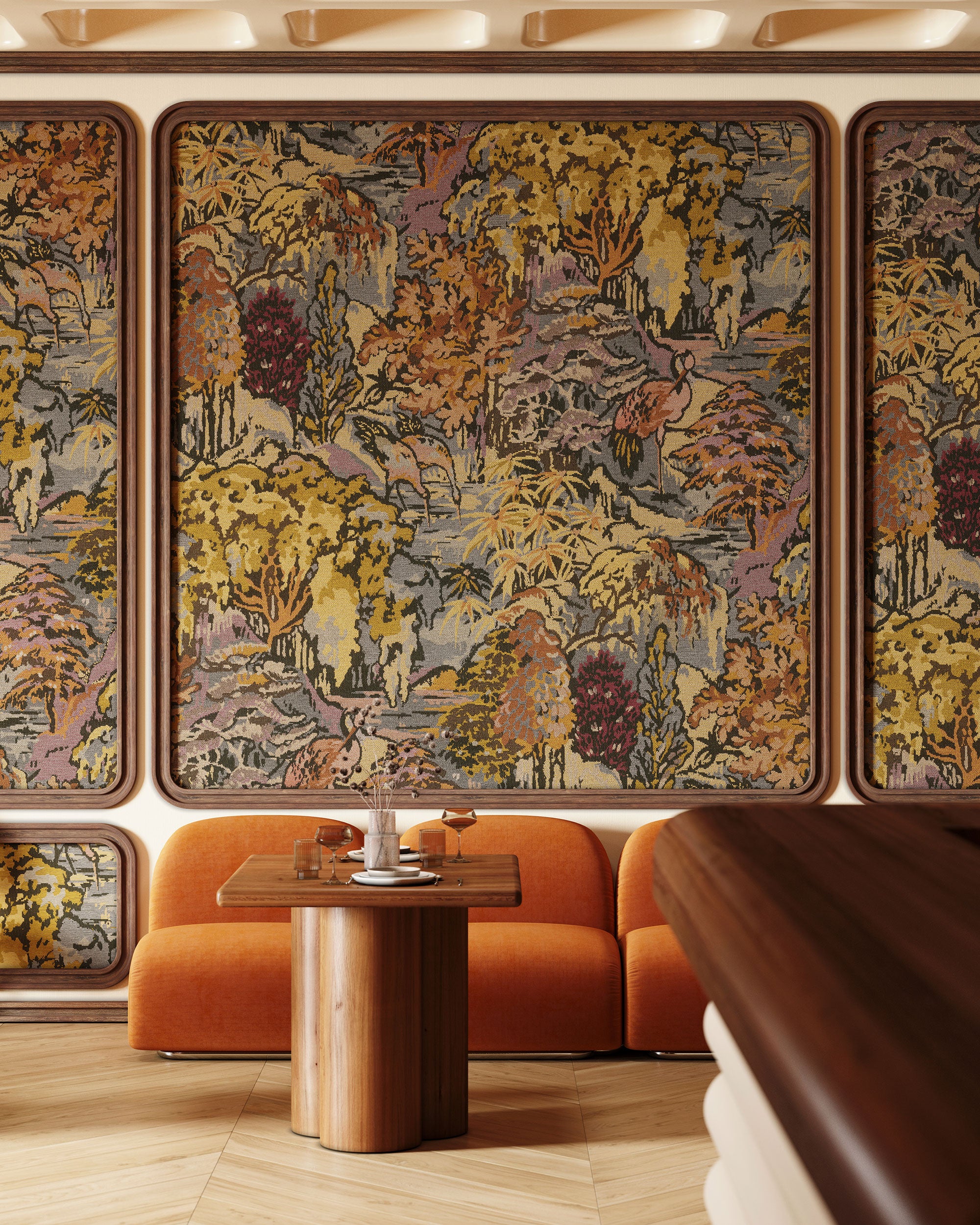 Riverbank Autumn Gold Les Tapisseries Wallpaper by Arte