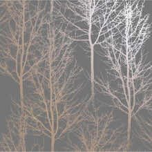 90761 Rhea Zandra Trees Grey and Rose Gold Wallpaper By Holden DŽcor