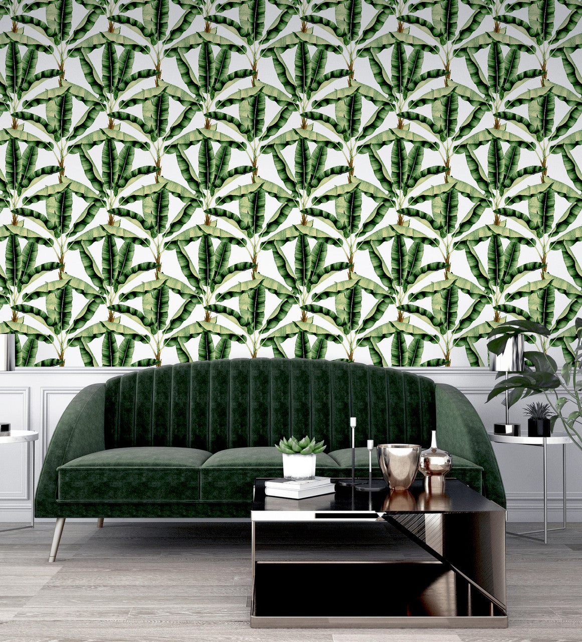 909604 Musa Green Wallpaper by Arthouse