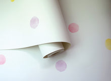 91000 Watercolour Polka Dots Pink Yellow Wallpaper by Holden Decor