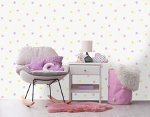 91000 Watercolour Polka Dots Pink Yellow Wallpaper by Holden Decor