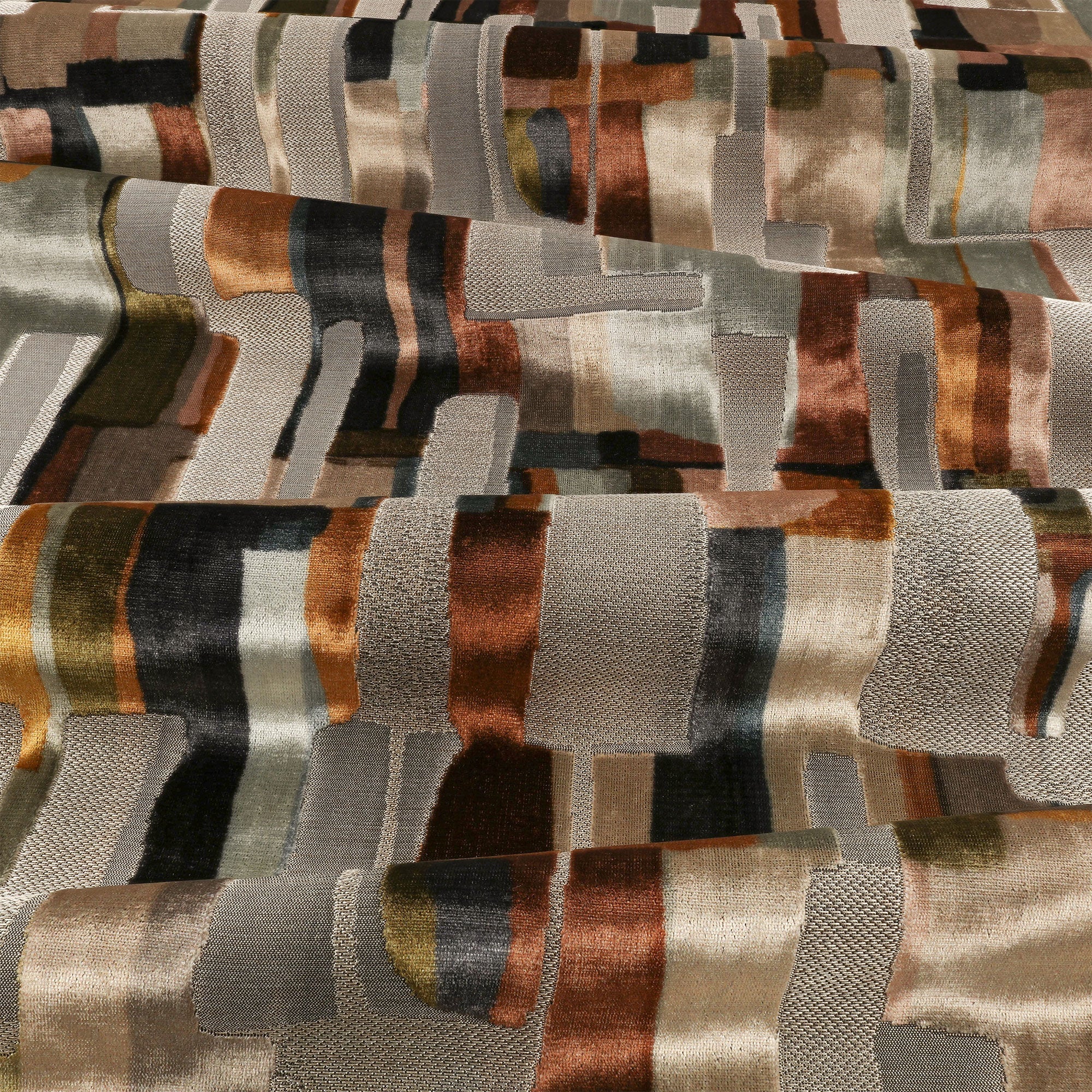 9136/03 Quadrata Sienna Tsauri Fabric by Black Edition