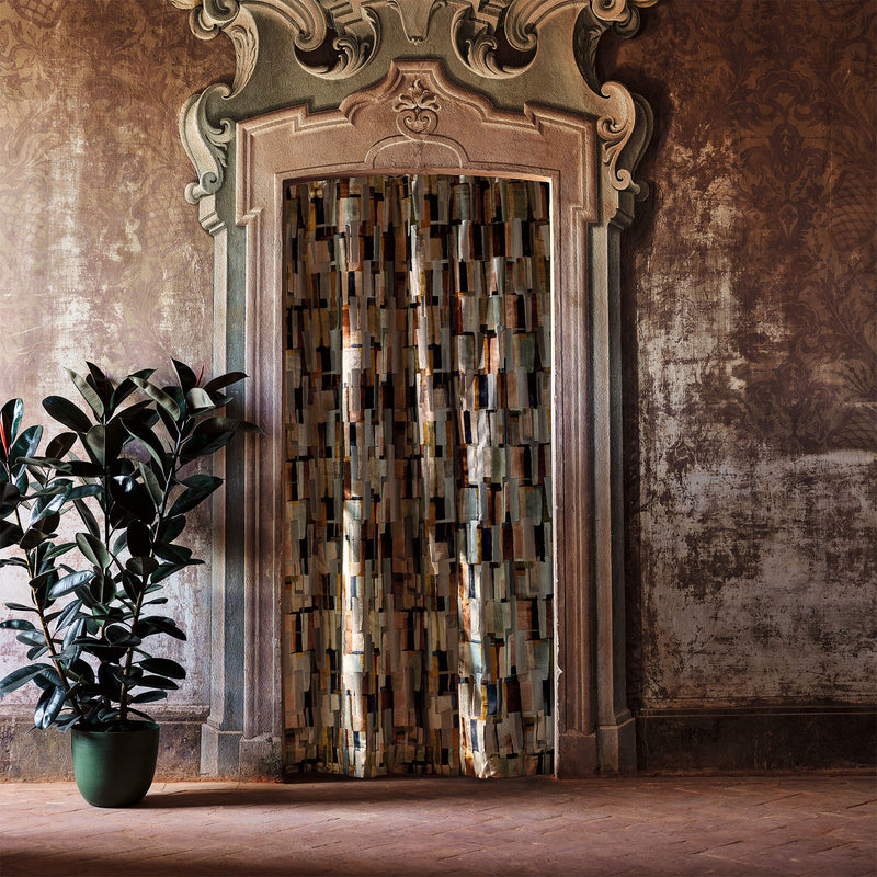9136/03 Quadrata Sienna Tsauri Fabric by Black Edition
