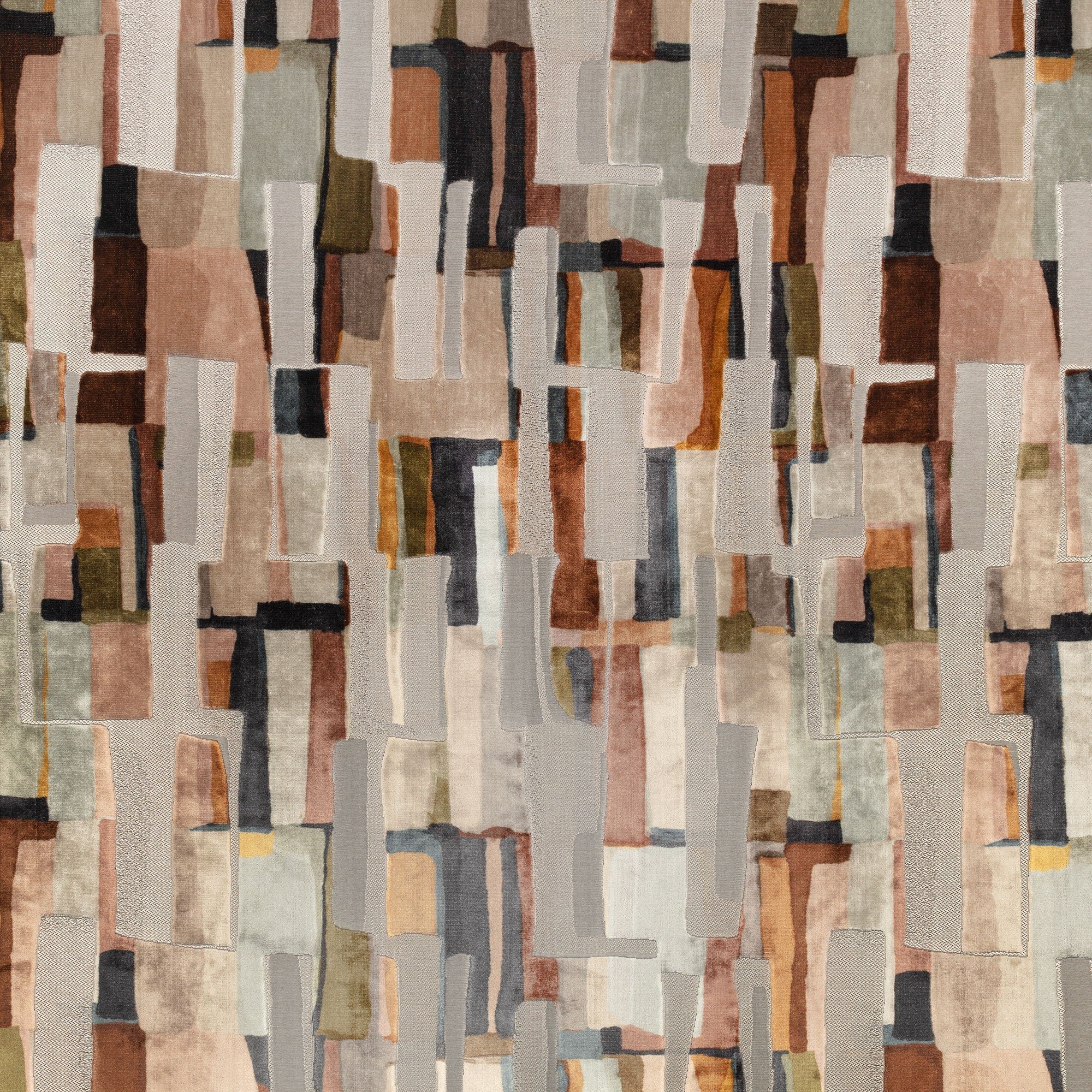 9136/03 Quadrata Sienna Tsauri Fabric by Black Edition