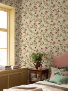 9154 Zinnia Buttery Yellow Flowers Wallpaper by Boråstapeter - Roomshot