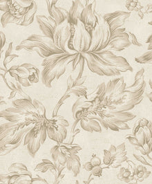 9156 Archive Flower Warm White Flowers Wallpaper by Boråstapeter - Flat