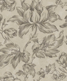 9158 Archive Flower Greige Flowers Wallpaper by Boråstapeter - Flat