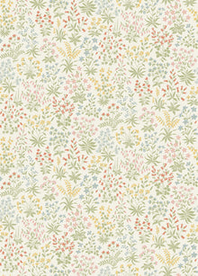 9159 Vildflora Warm White / Multi Flowers Wallpaper by Boråstapeter - Flat