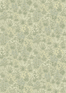 9160 Vildflora Gentle Green Flowers Wallpaper by Boråstapeter - Flat