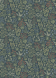 9161 Vildflora Deep Blue Flowers Wallpaper by Boråstapeter - Flat