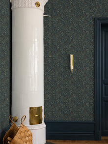 9161 Vildflora Deep Blue Flowers Wallpaper by Boråstapeter - Roomshot
