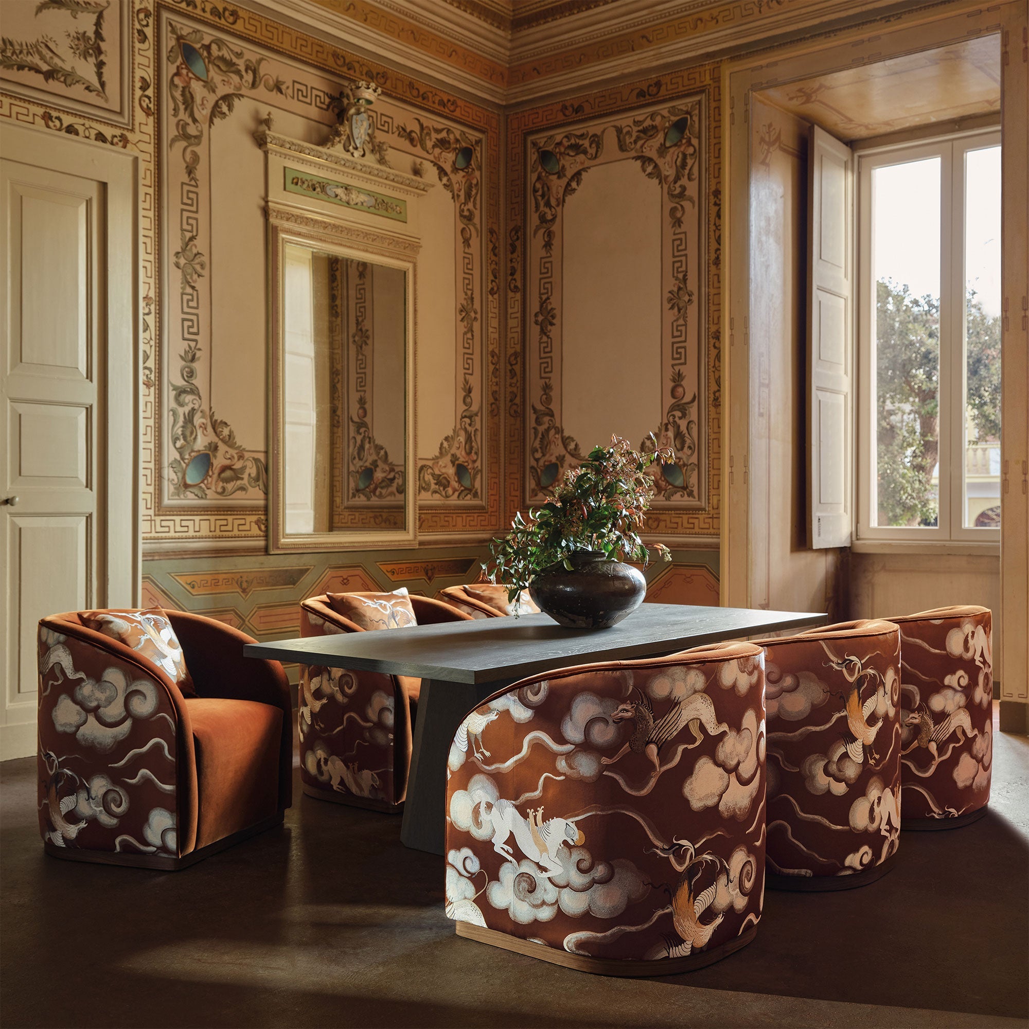 9162/02 Chimera Copper Istoria Fabric by Black Edition